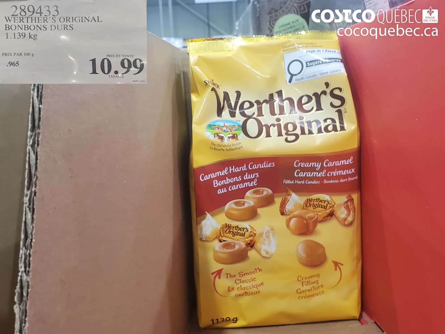 289433 WERTHER'S ORIGINAL BONBONS DURS $10.99