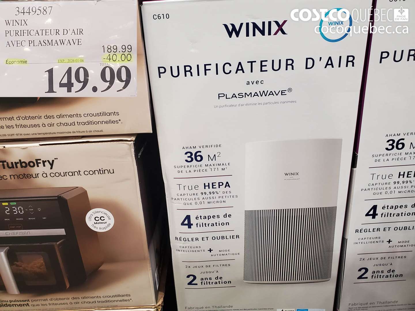 3449587 WINIX PURIFICATEUR D'AIR AVEC PLASMAWAVE ($40.00 INSTANT SAVINGS EXPIRES ON 2026-01-04) $149.99