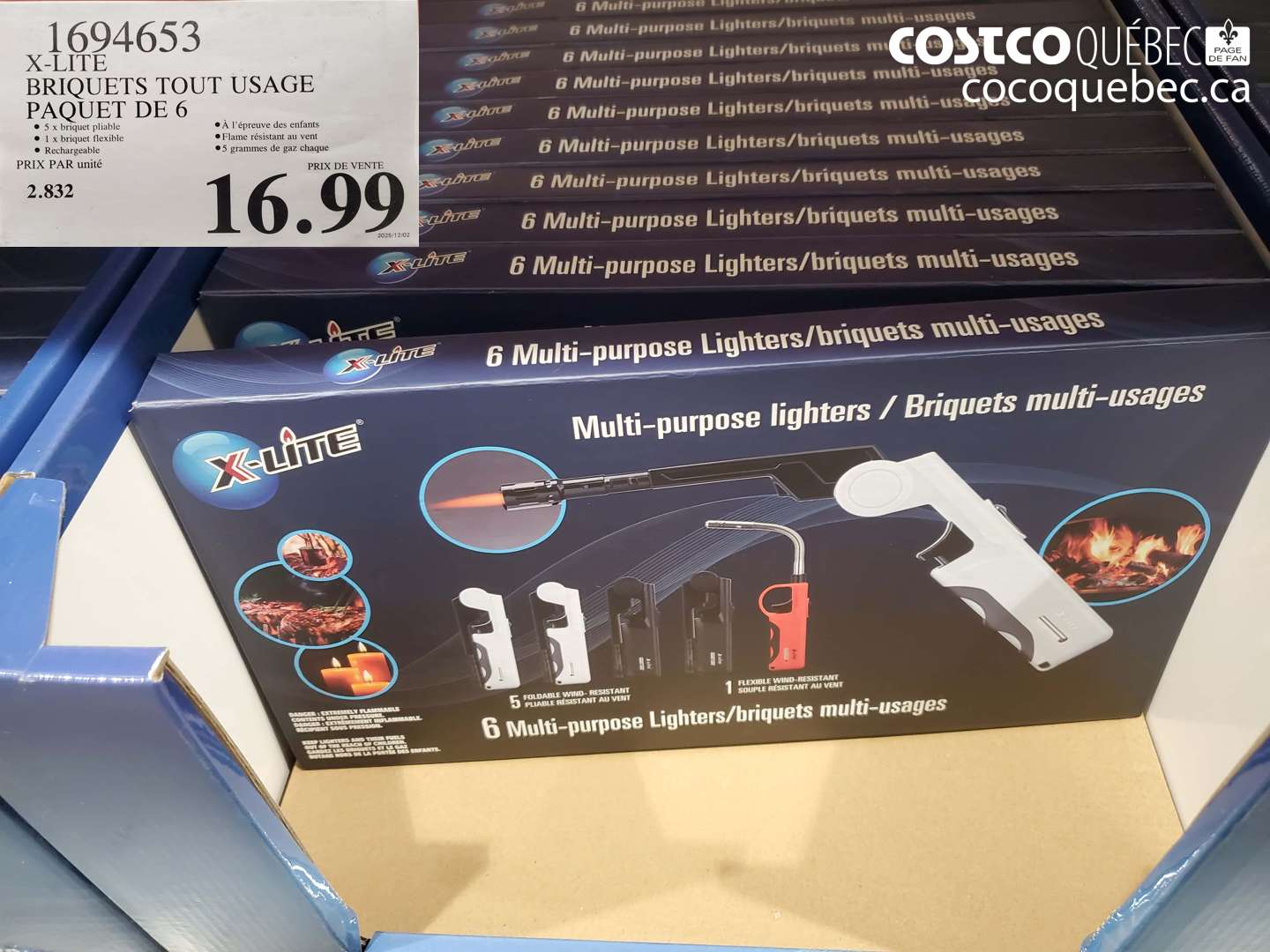 1694653 X-LITE BRIQUETS TOUT USAGE PAQUET DE 6 $16.99