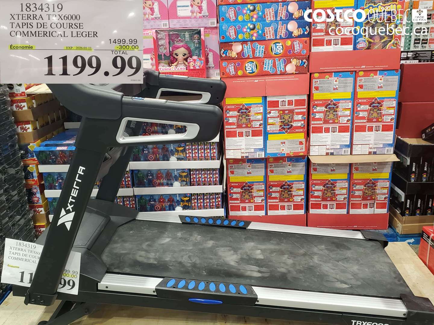 1834319 XTERRA TRX6000 TAPIS DE COURSE COMMERCIAL LÉGER ($300.00 INSTANT SAVINGS EXPIRES ON 2026-01-11) $1199.99