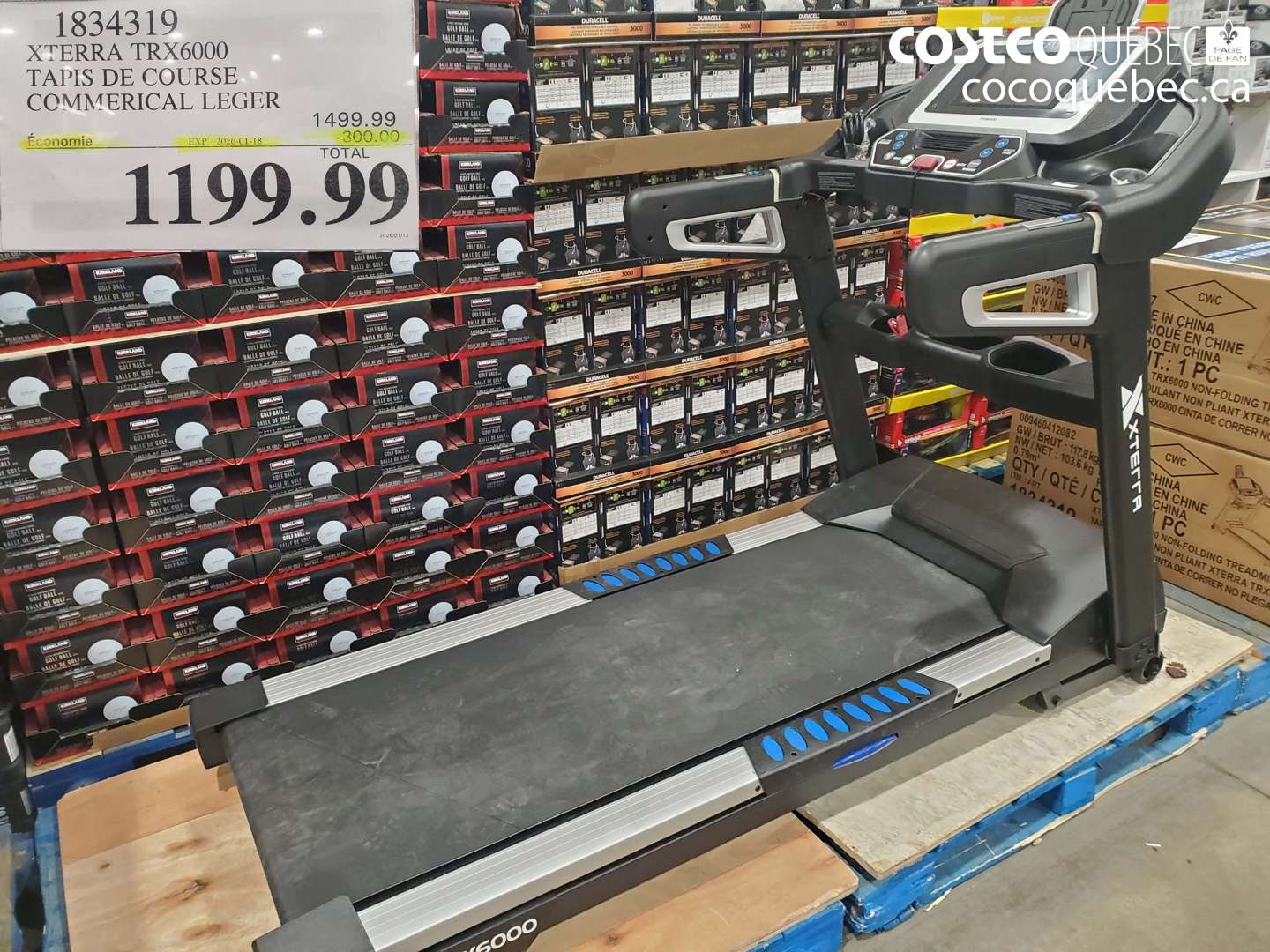 1834319 XTERRA TRX6000 TAPIS DE COURSE COMMERCIAL LÉGER ($300.00 INSTANT SAVINGS EXPIRES ON 2026-01-18) $1199.99