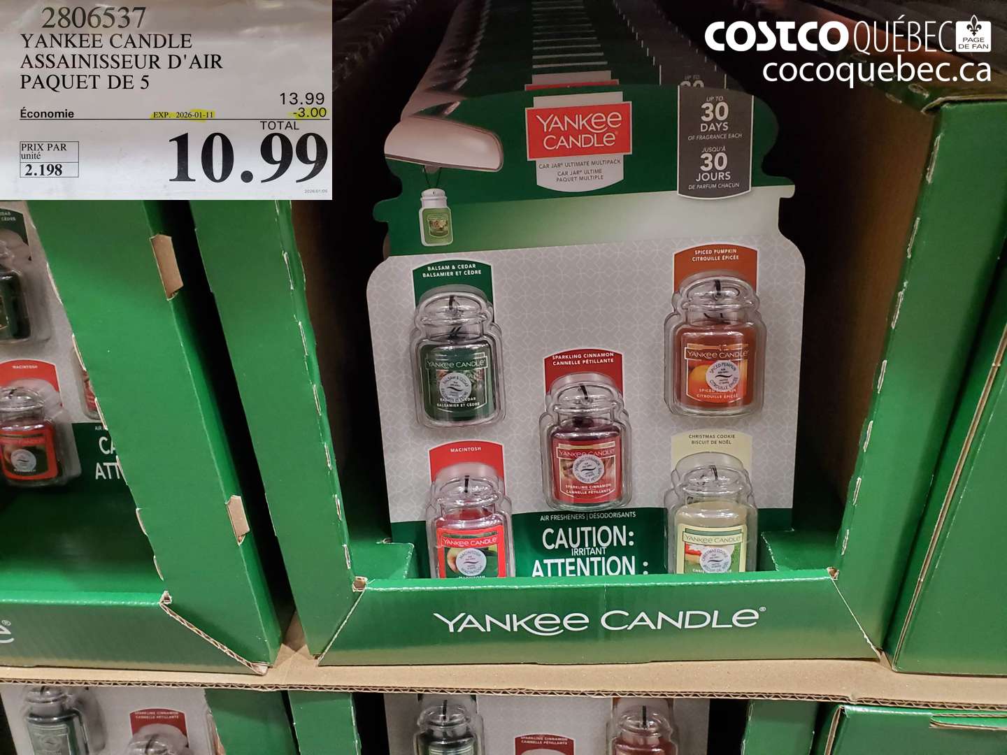 2806537 YANKEE CANDLE ASSAINISSEUR D'AIR PAQUET DE 5 ($3.00 INSTANT SAVINGS EXPIRES ON 2026-01-11) $10.99