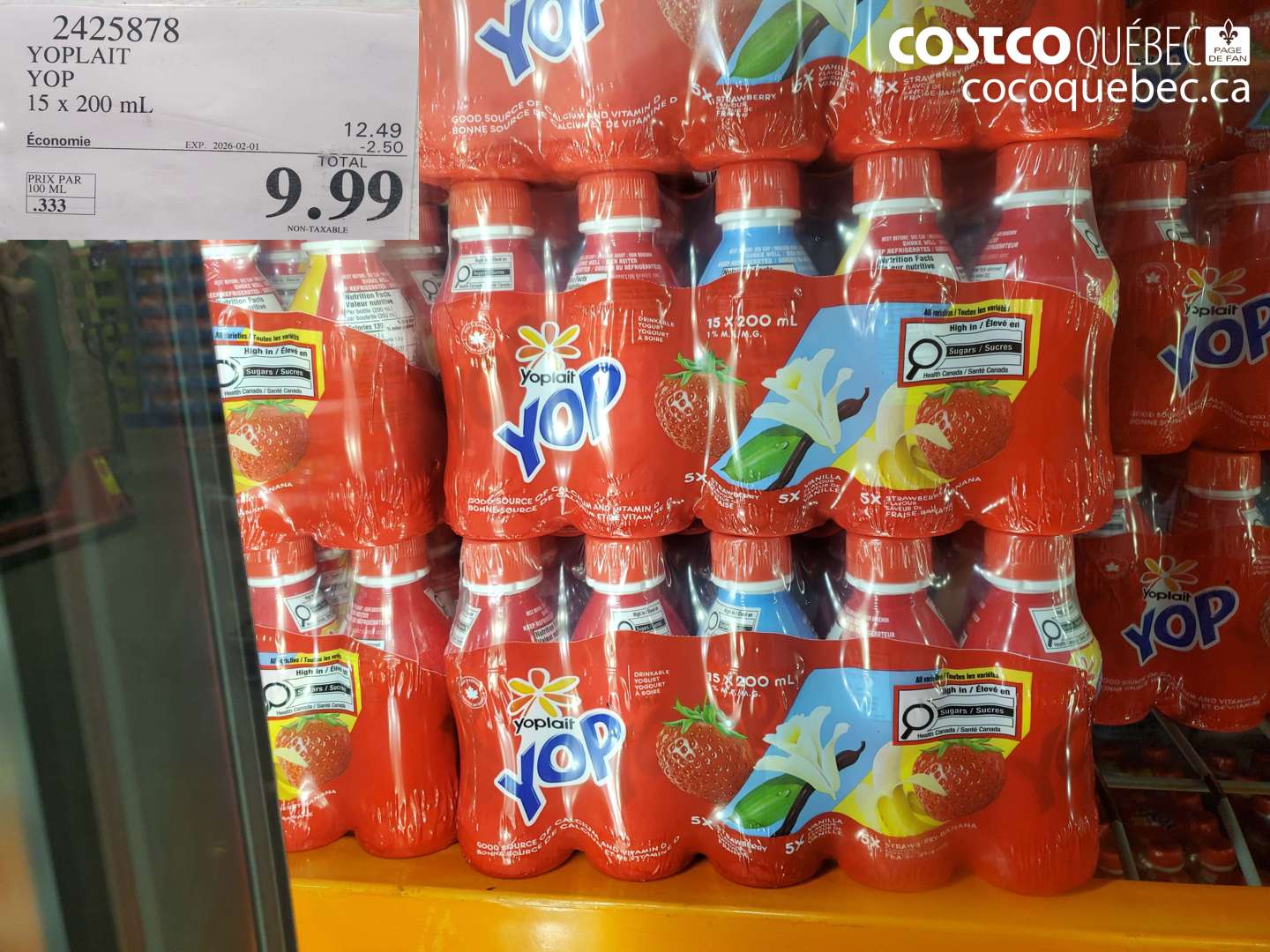 2425878 YOPLAIT YOP 15 x 200 mL ($2.50 INSTANT SAVINGS EXPIRES ON 2026-02-01) $9.99