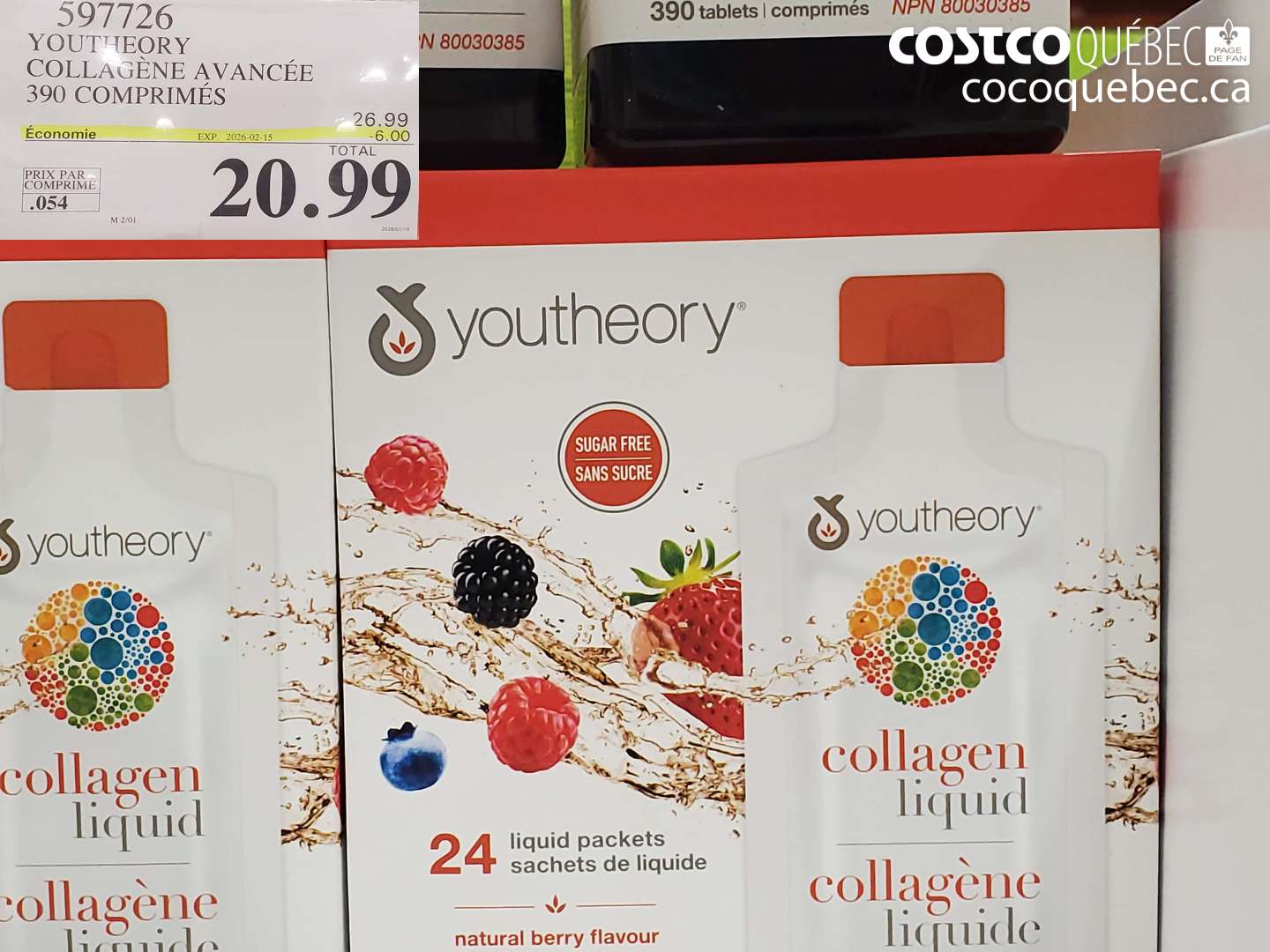 597726 YOUTHEORY COLLAGENE AVANCEE 390 COMPRIMES ($6.00 INSTANT SAVINGS EXPIRES ON 2026-02-15) $20.99