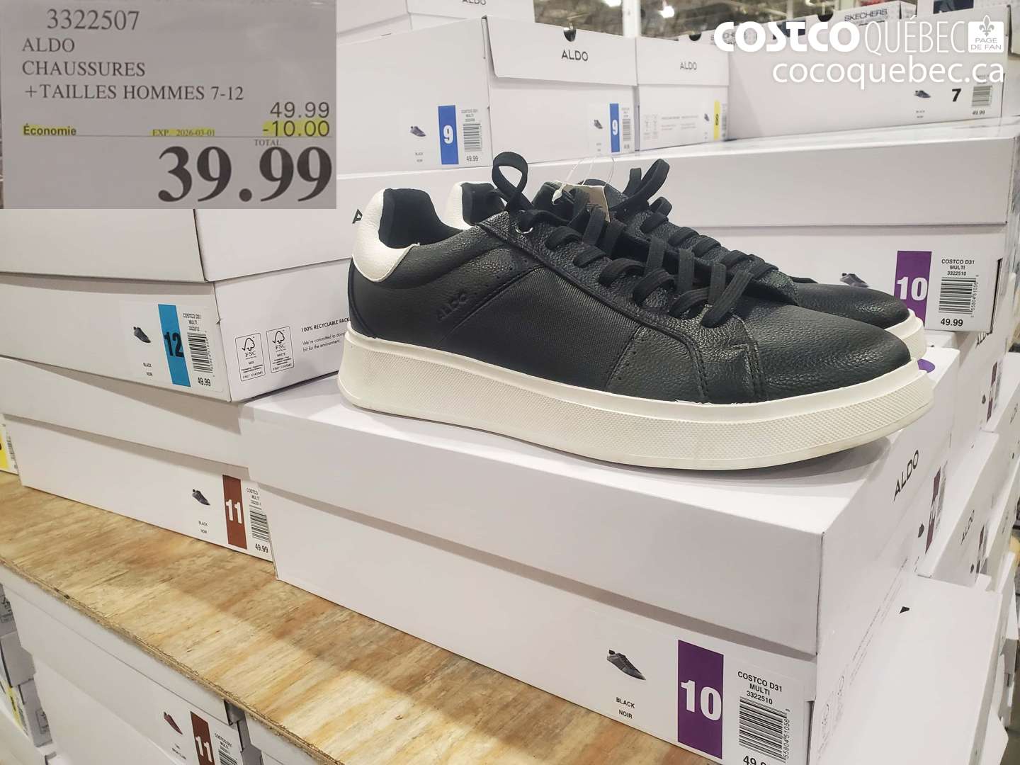 3322507 ALDO CHAUSSURES + TAILLES HOMMES 7-12 ($10.00 INSTANT SAVINGS EXPIRES ON 2026-03-01) $39.99