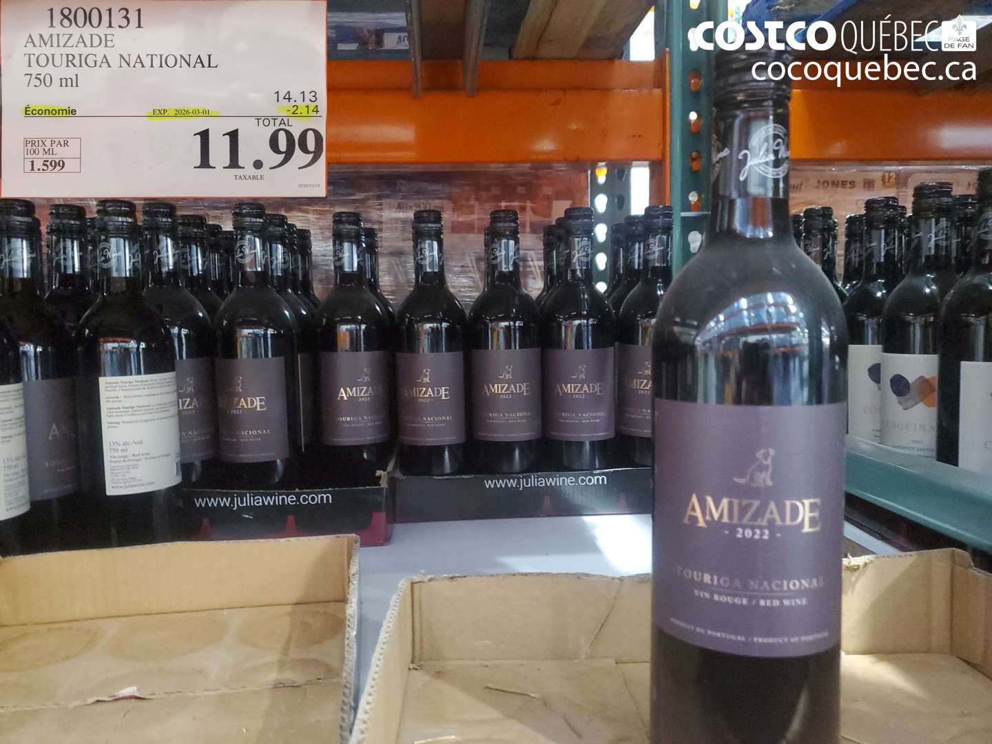 1800131 AMIZADE TOURIGA NATIONAL 750 ML ($2.14 INSTANT SAVINGS EXPIRES ON 2026-03-01) $11.99