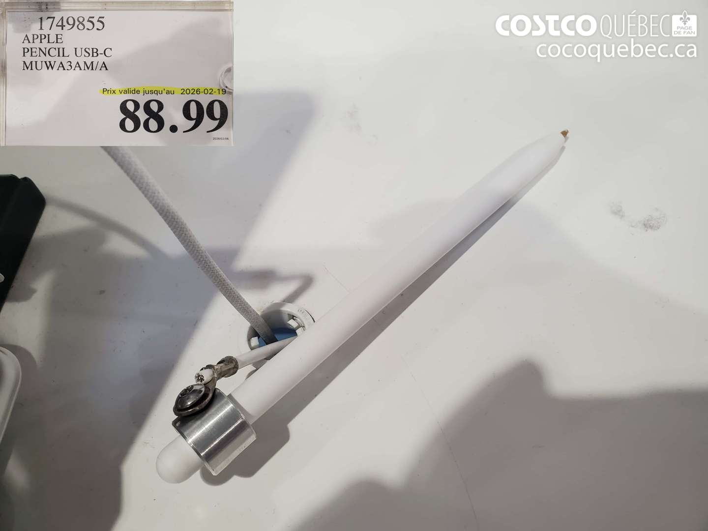 1749855 APPLE PENCIL USB-C MUWA3AM/A (EXPIRES ON 2026-02-19) $88.99