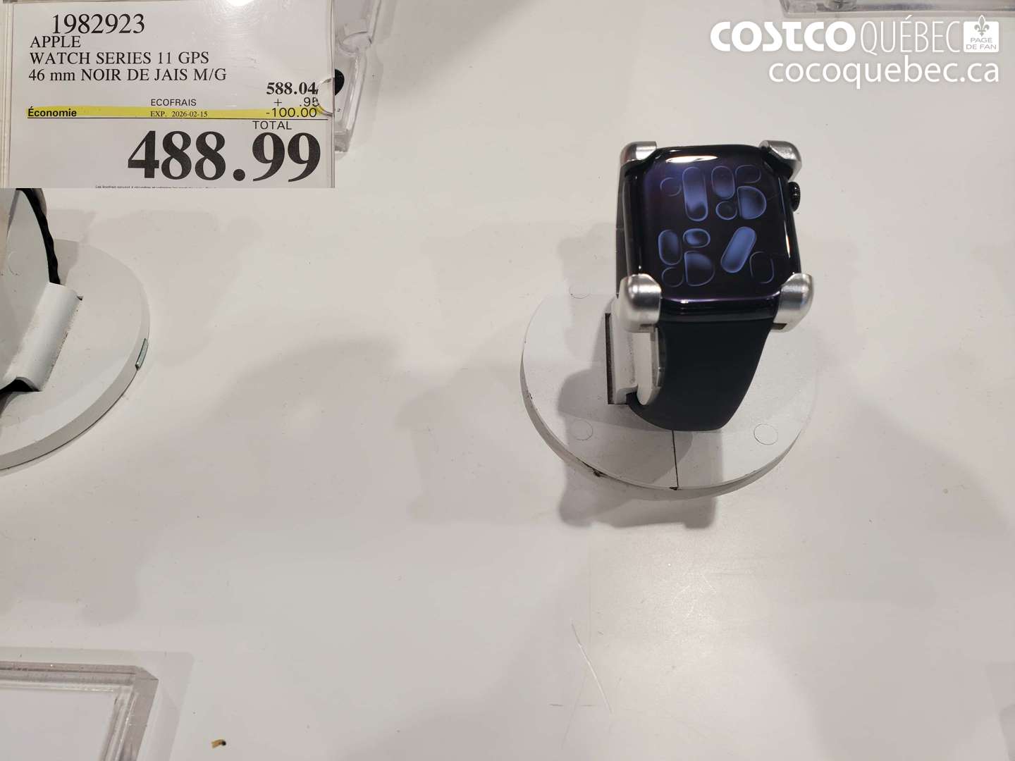 1982923 APPLE WATCH SERIES 11 GPS 46 mm NOIR DE JAIS M/G ($100.00 INSTANT SAVINGS EXPIRES ON 2026-02-15) $488.99