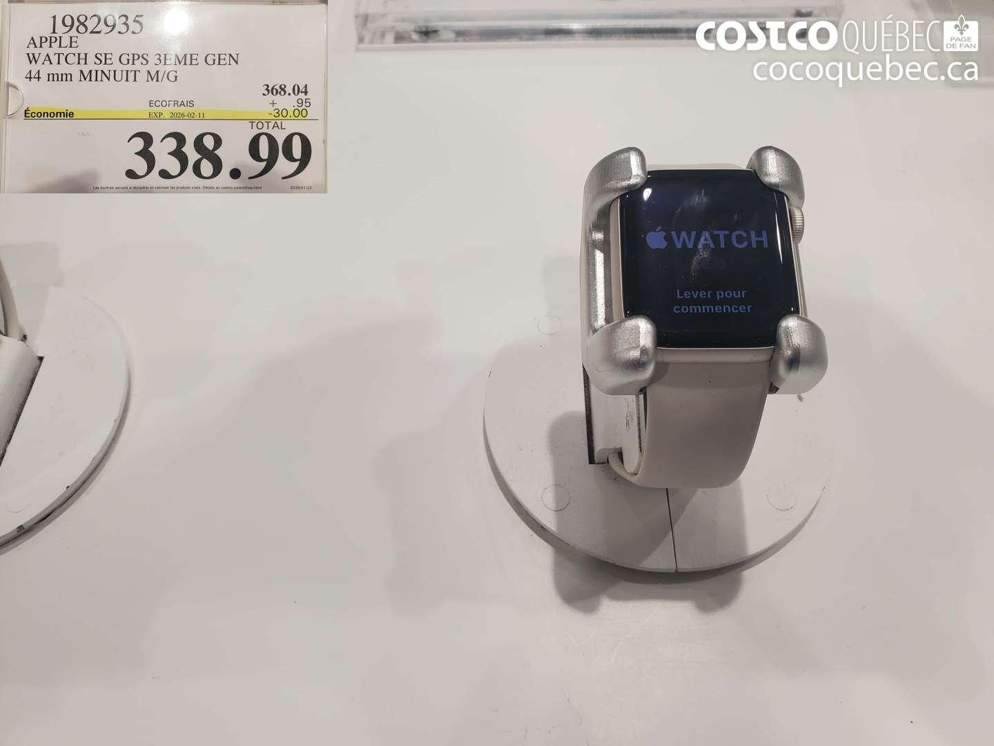 1982935 APPLE WATCH SE GPS 3EME GEN 44 mm MINUIT M/G ($30.00 INSTANT SAVINGS EXPIRES ON 2026-02-11) $338.99