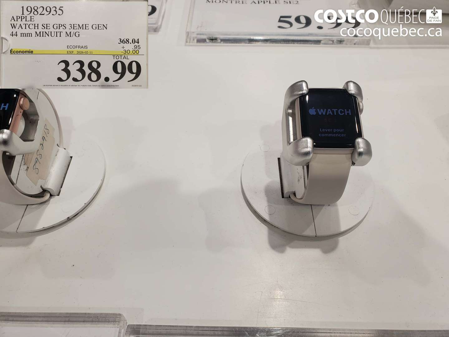 1982935 APPLE WATCH SE GPS 3EME GEN 44 mm MINUIT M/G ($30.00 INSTANT SAVINGS EXPIRES ON 2026-02-11) $338.99