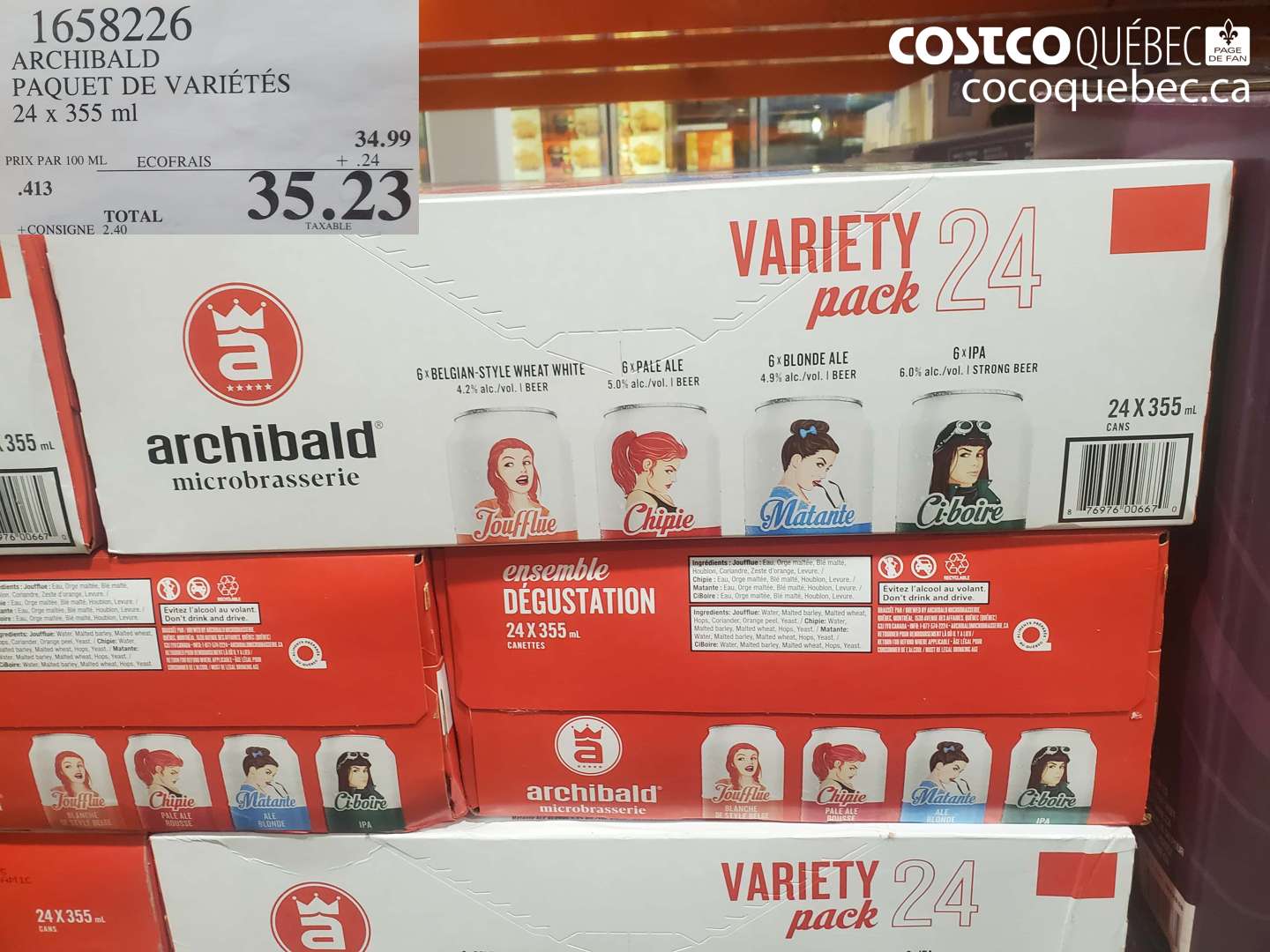 1658226 ARCHIBALD PAQUET DE VARIÉTÉS 24 x 355 ml $35.23