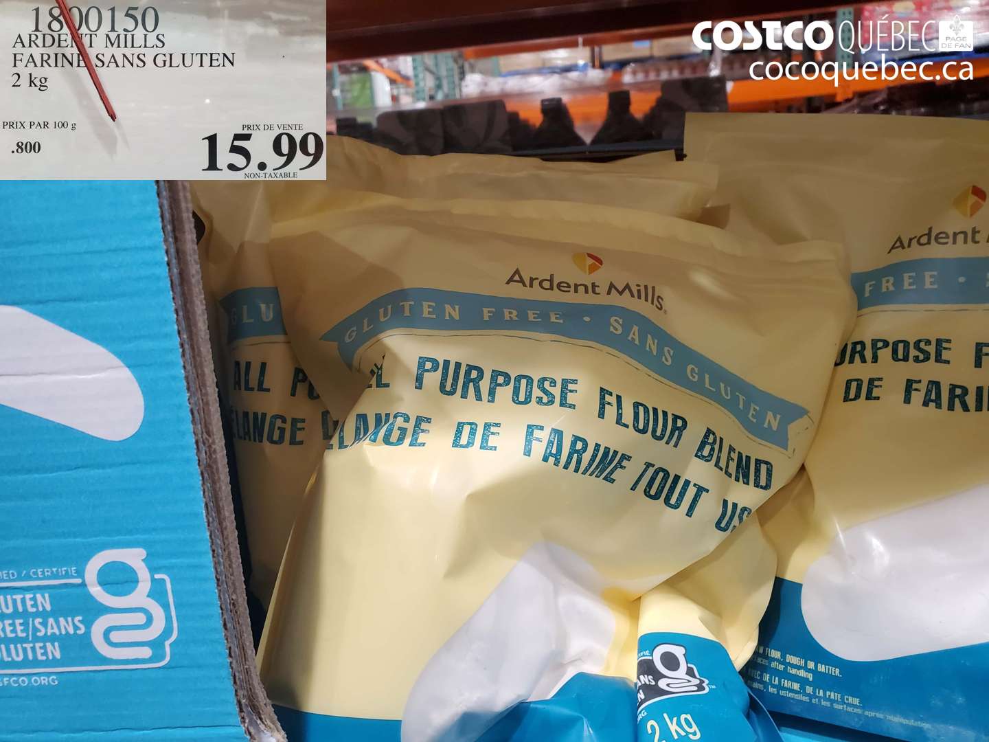 1800150 ARDENT MILLS FARINES SANS GLUTEN 2 kg $15.99