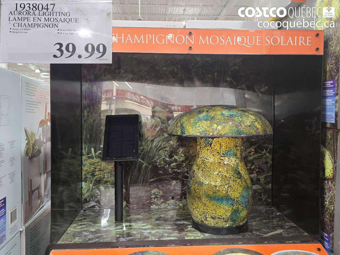 1938047 AURORA LIGHTING LAMPE EN MOSAIQUE CHAMPIGNON $39.99