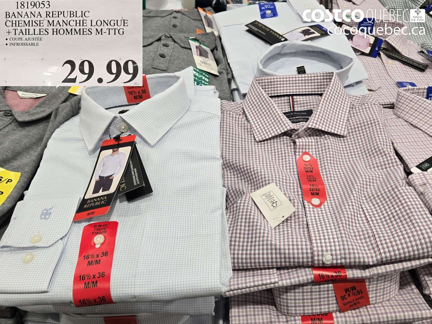 1819053 BANANA REPUBLIC CHEMISE MANCHE LONGUE + TAILLES HOMMES M-TG $29.99