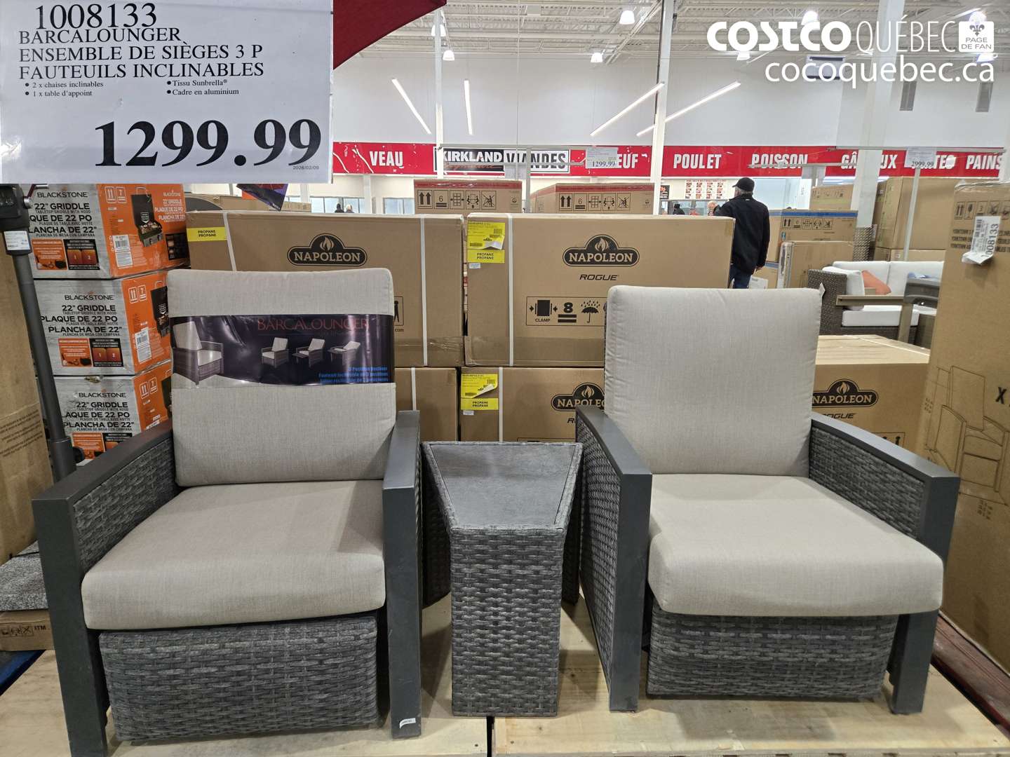 1008133 BARCALOUNGER ENSEMBLE DE SIEGES 3 P FAUTEUILS INCLINABLES $1299.99