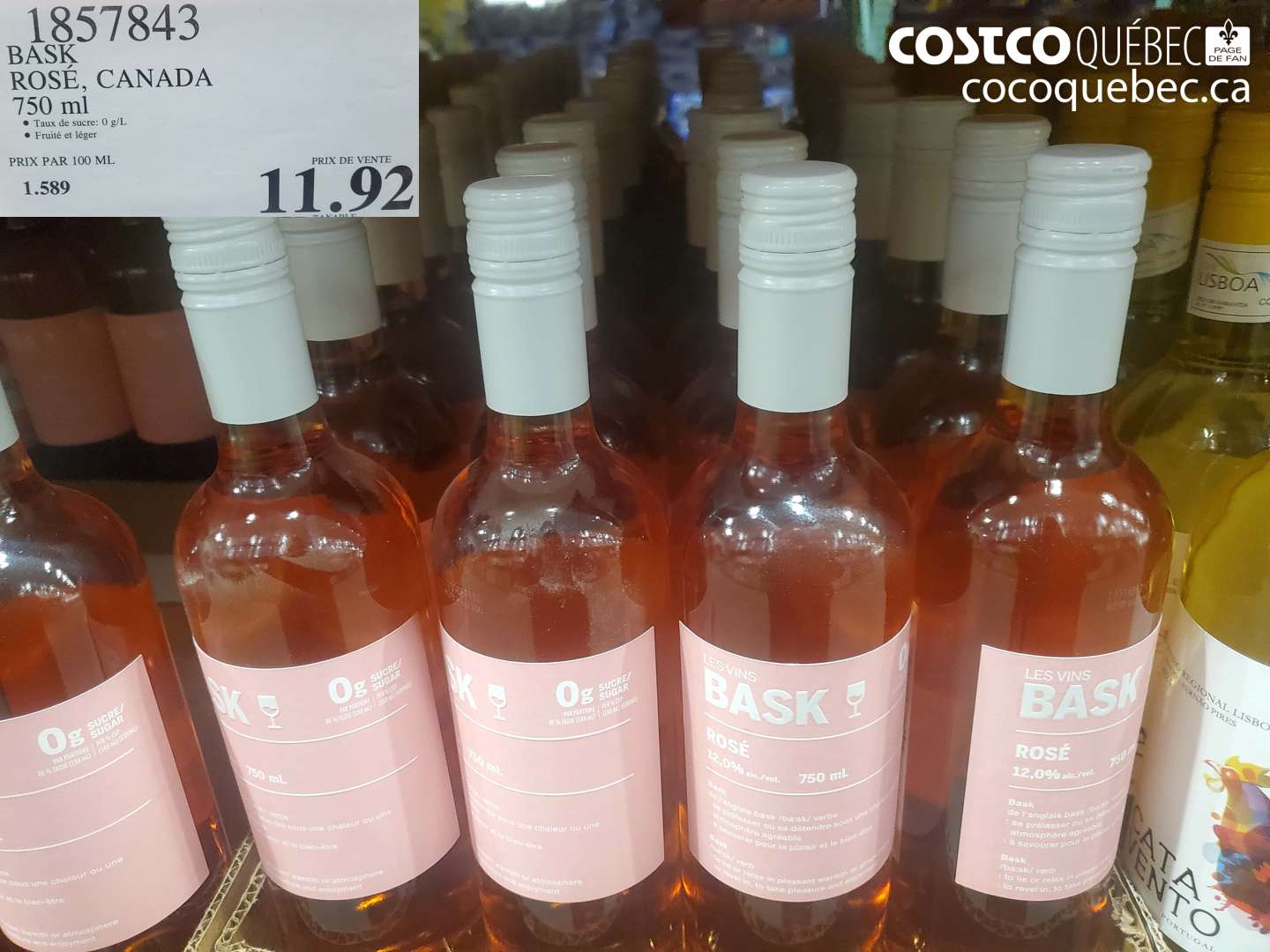 1857843 BASK ROSÉ, CANADA 750 ml $11.92