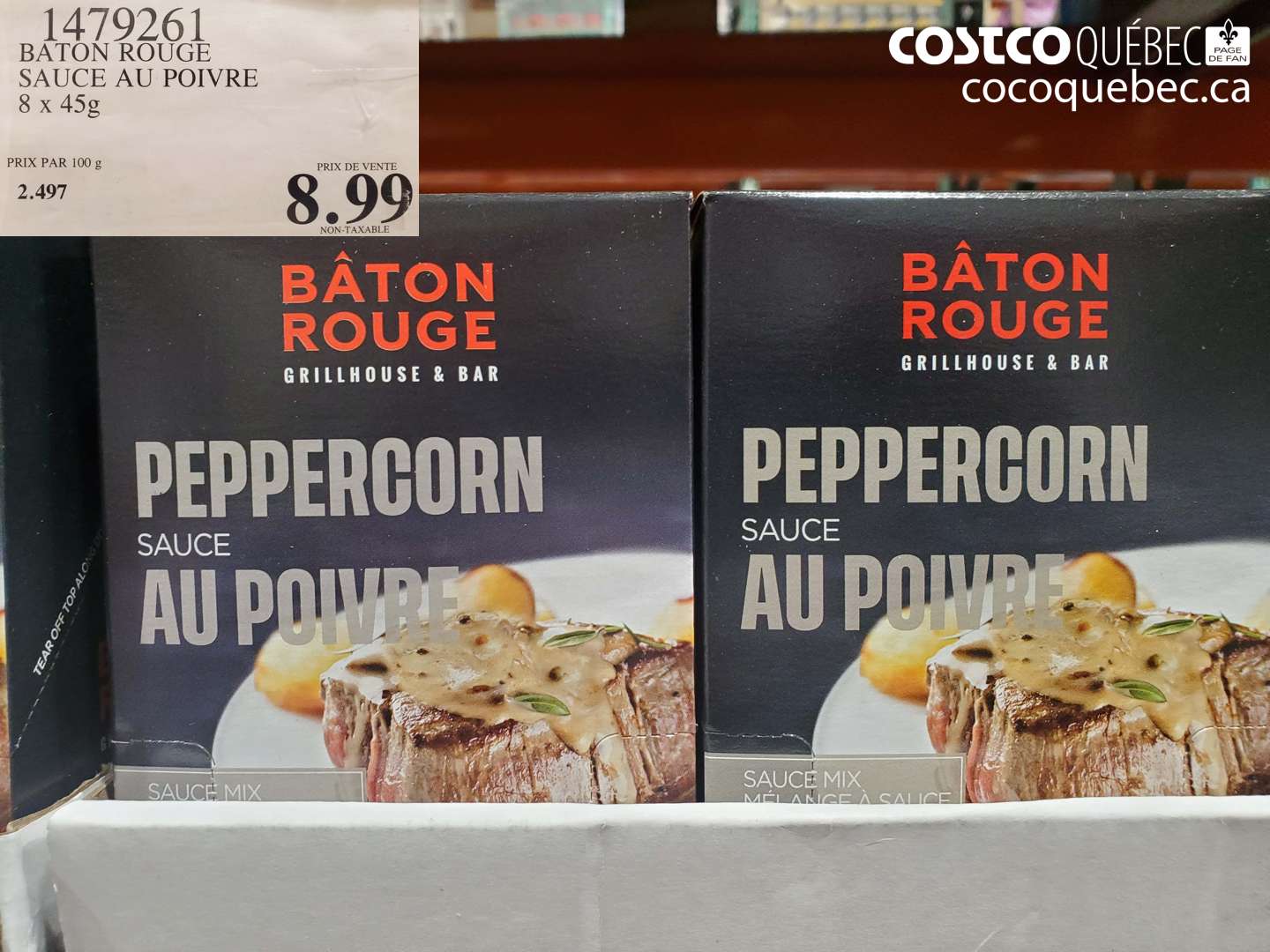 1479261 BATON ROUGE SAUCE AU POIVRE 8 x 45g $8.99
