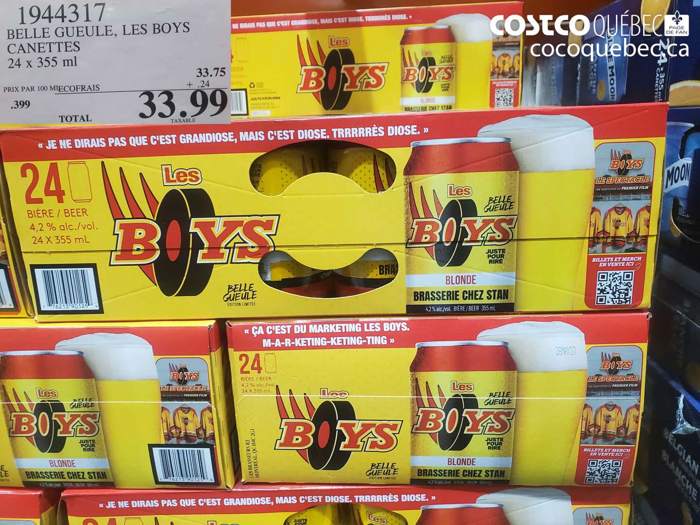 1944317 BELLE GUEULE, LES BOYS CANETTES 24 x 355 ml $33.99