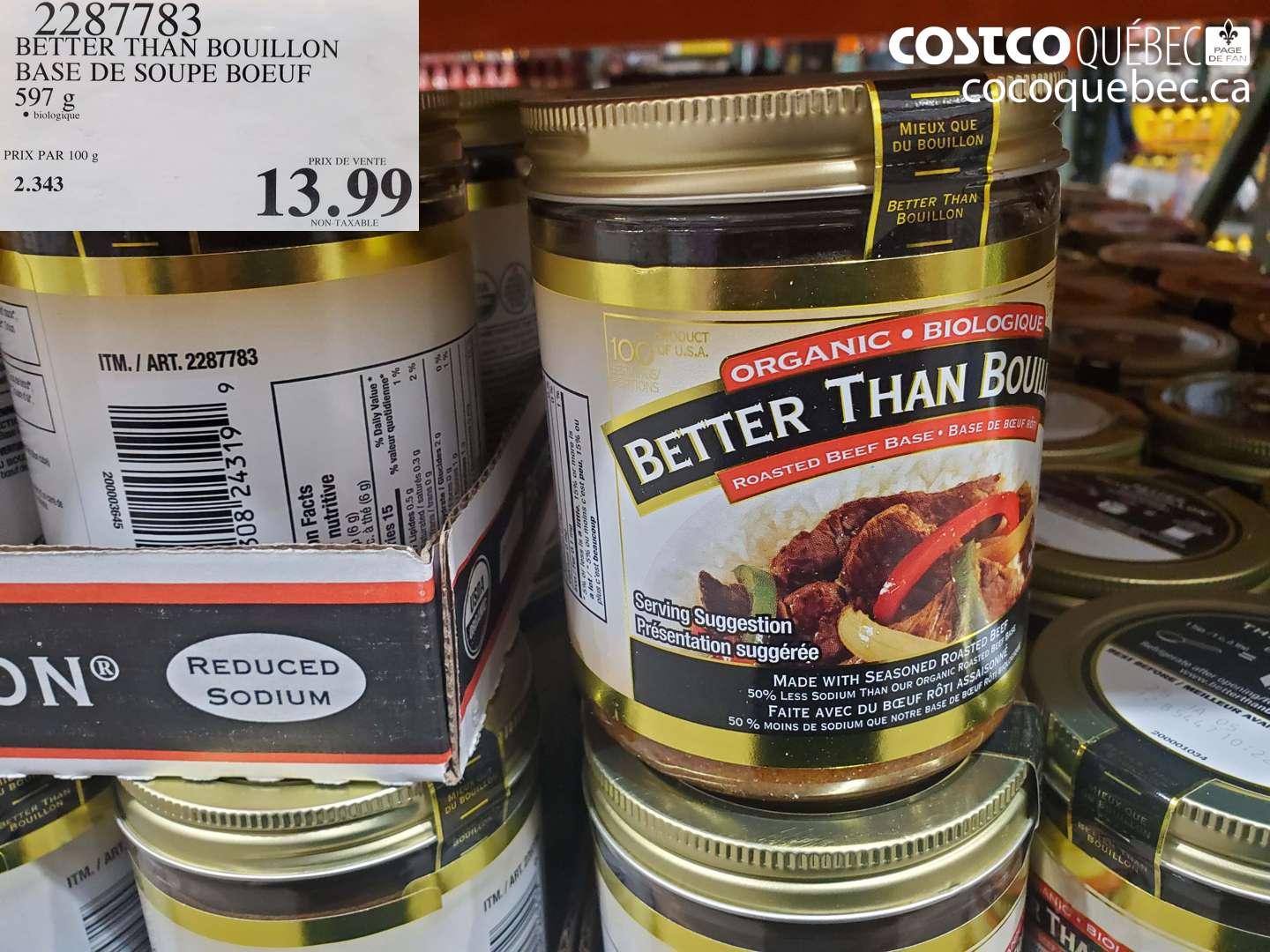 2287783 BETTER THAN BOUILLON BASE DE SOUPE BOEUF 597 g biologique $13.99