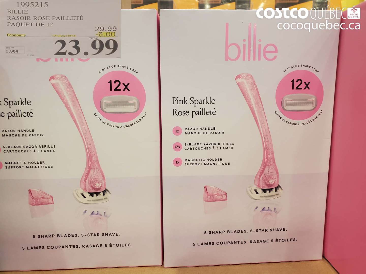 1995215 BILLIE RASOIR ROSE PAILLETÉ PAQUET DE 12 ($6.00 INSTANT SAVINGS EXPIRES ON 2026-03-15) $23.99