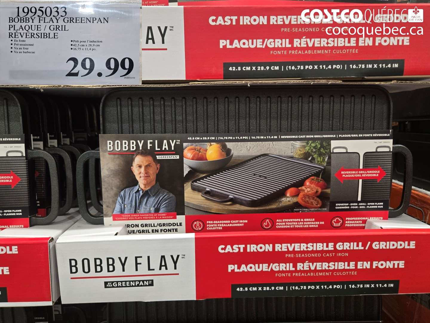 1995033 BOBBY FLAY GREENPAN PLAQUE / GRIL RÉVERSIBLE $29.99