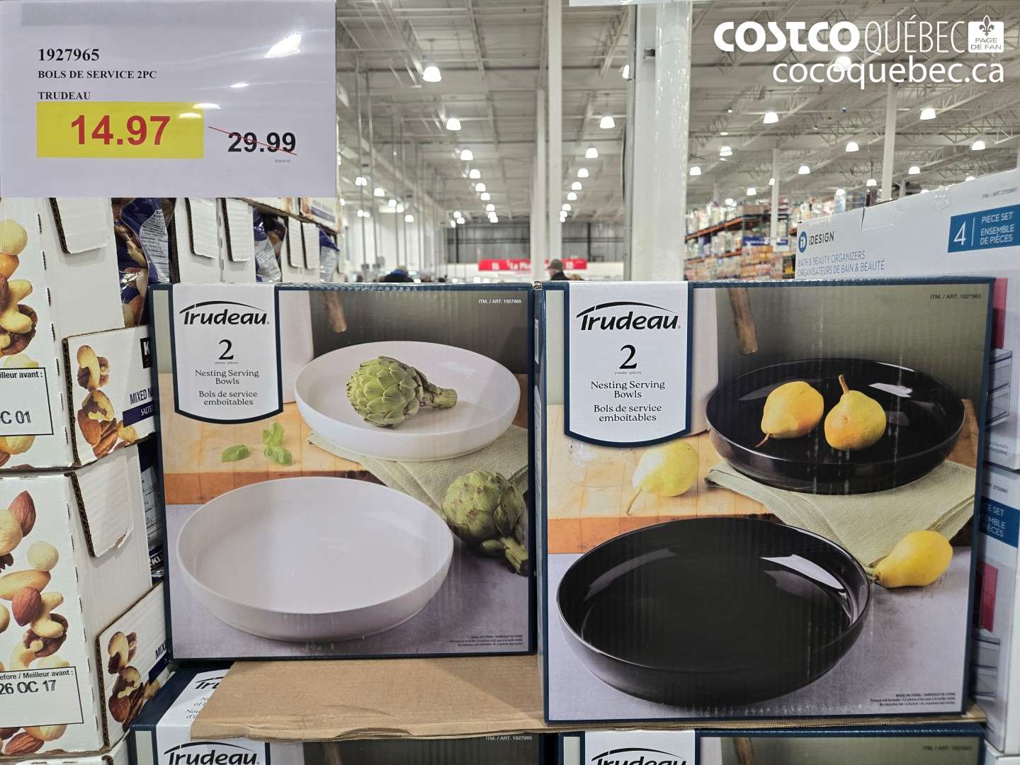1927965 BOLS DE SERVICE 2PC TRUDEAU ($15.02 INSTANT SAVINGS) $14.97
