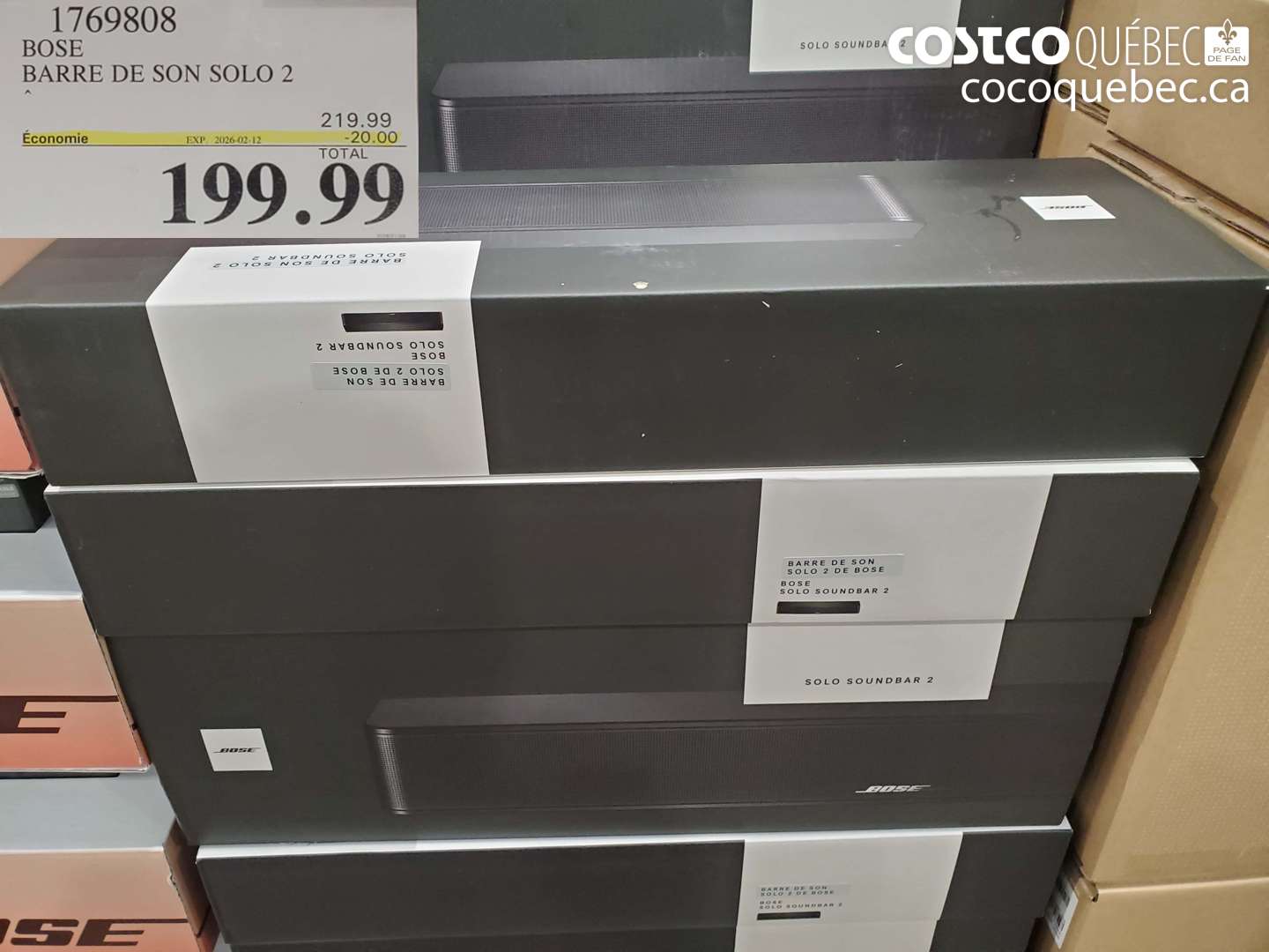 1769808 BOSE BARRE DE SON SOLO 2 ($20.00 INSTANT SAVINGS EXPIRES ON 2026-02-12) $199.99