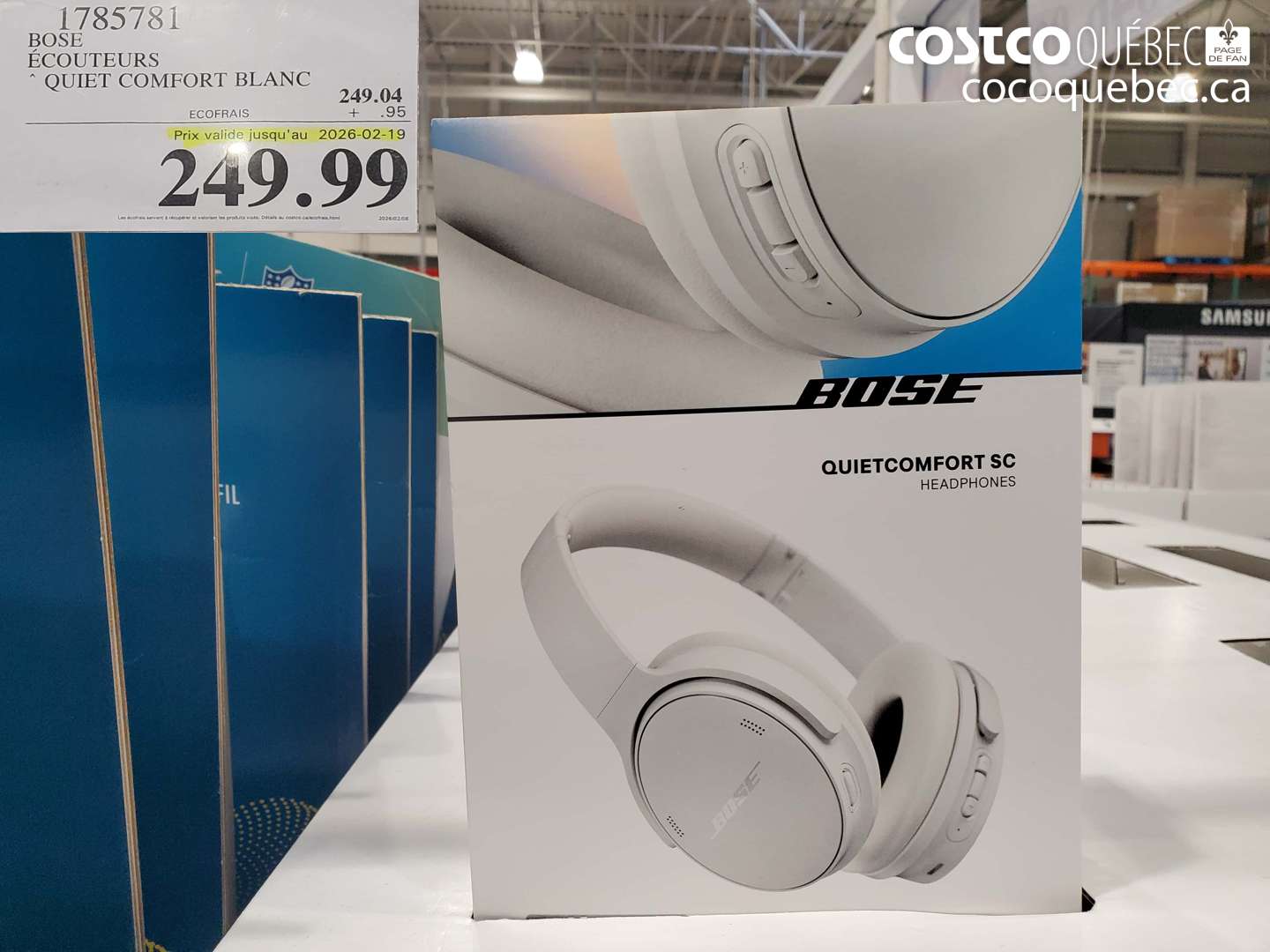 1785781 BOSE ÉCOUTEURS QUIET COMFORT BLANC (EXPIRES ON 2026-02-19) $249.99