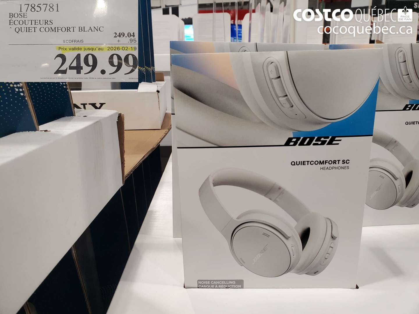 1785781 BOSE ÉCOUTEURS QUIET COMFORT BLANC (EXPIRES ON 2026-02-19) $249.99
