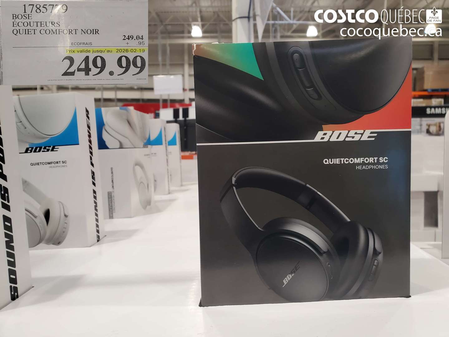 1785779 BOSE ÉCOUTEURS QUIET COMFORT NOIR (EXPIRES ON 2026-02-19) $249.99