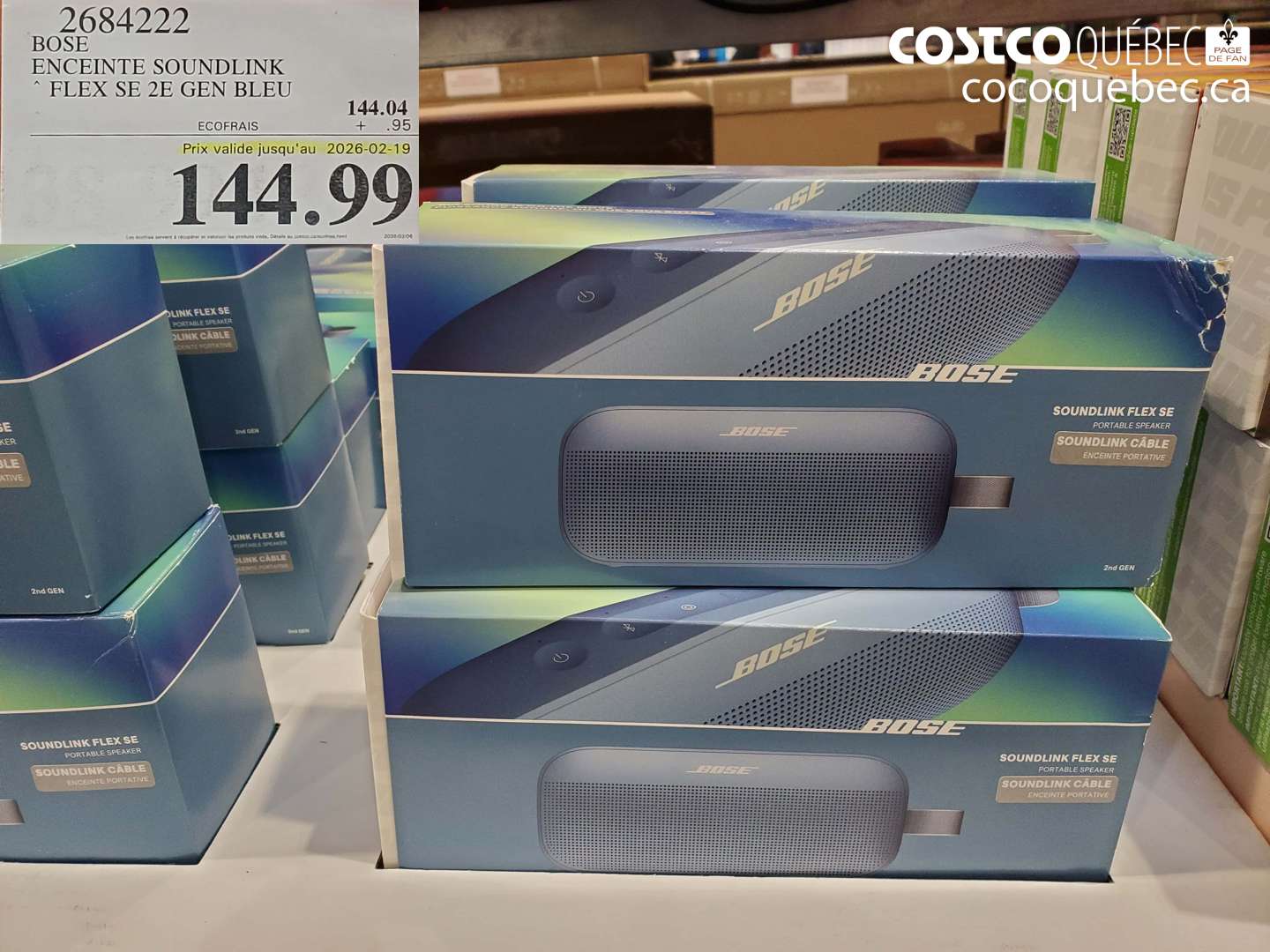 2684222 BOSE ENCEINTE SOUNDLINK FLEX SE 2E GEN BLEU (EXPIRES ON 2026-02-19) $144.99