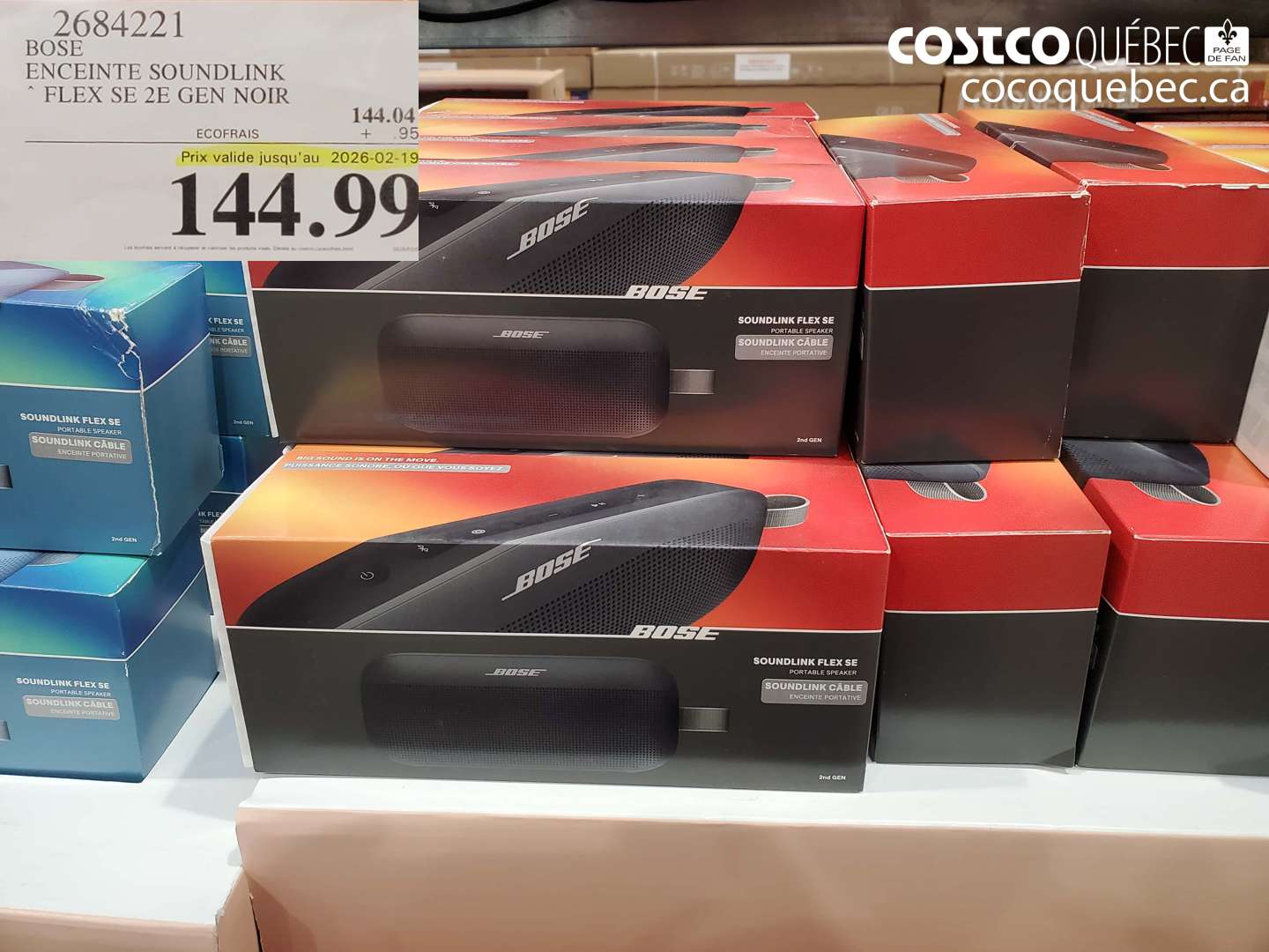 2684221 BOSE ENCEINTE SOUNDLINK FLEX SE 2E GEN NOIR (EXPIRES ON 2026-02-19) $144.04