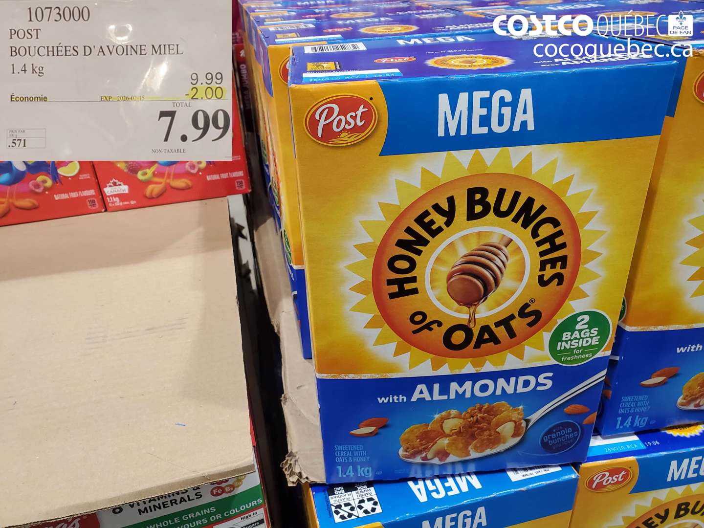 1073000 BOUCHÉES D'AVOINE MIEL ($2.00 INSTANT SAVINGS EXPIRES ON 2026-02-15) $7.99