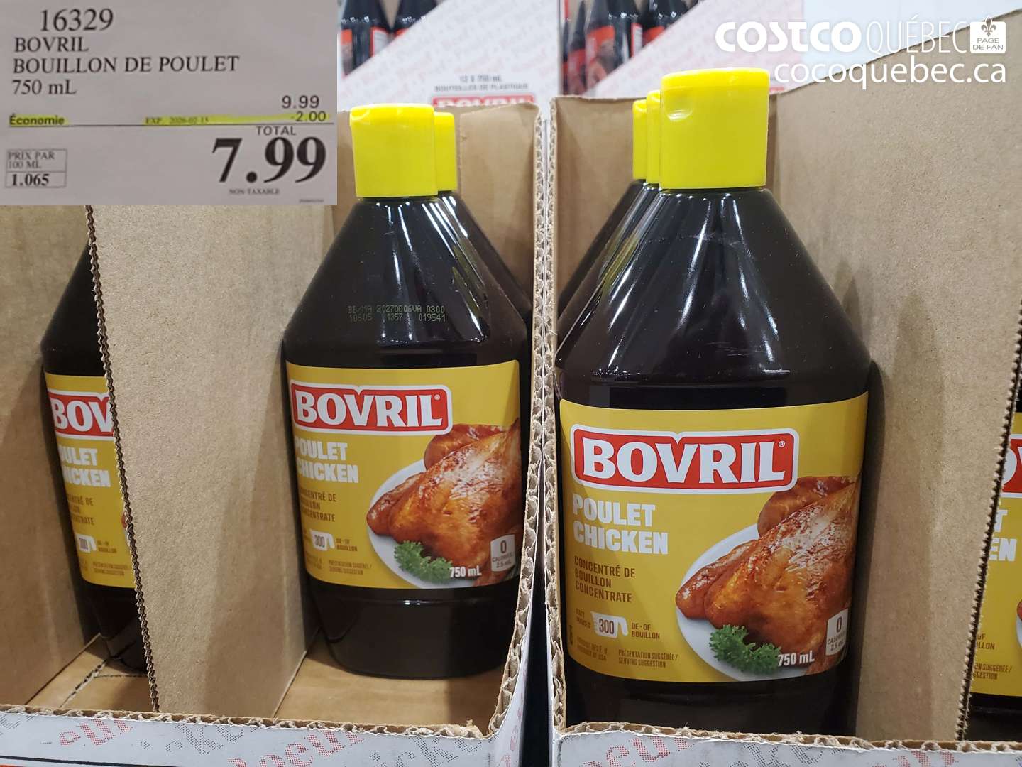 16329 BOVRIL BOUILLON DE POULET 750 mL ($2.00 INSTANT SAVINGS EXPIRES ON 2026-02-15) $7.99