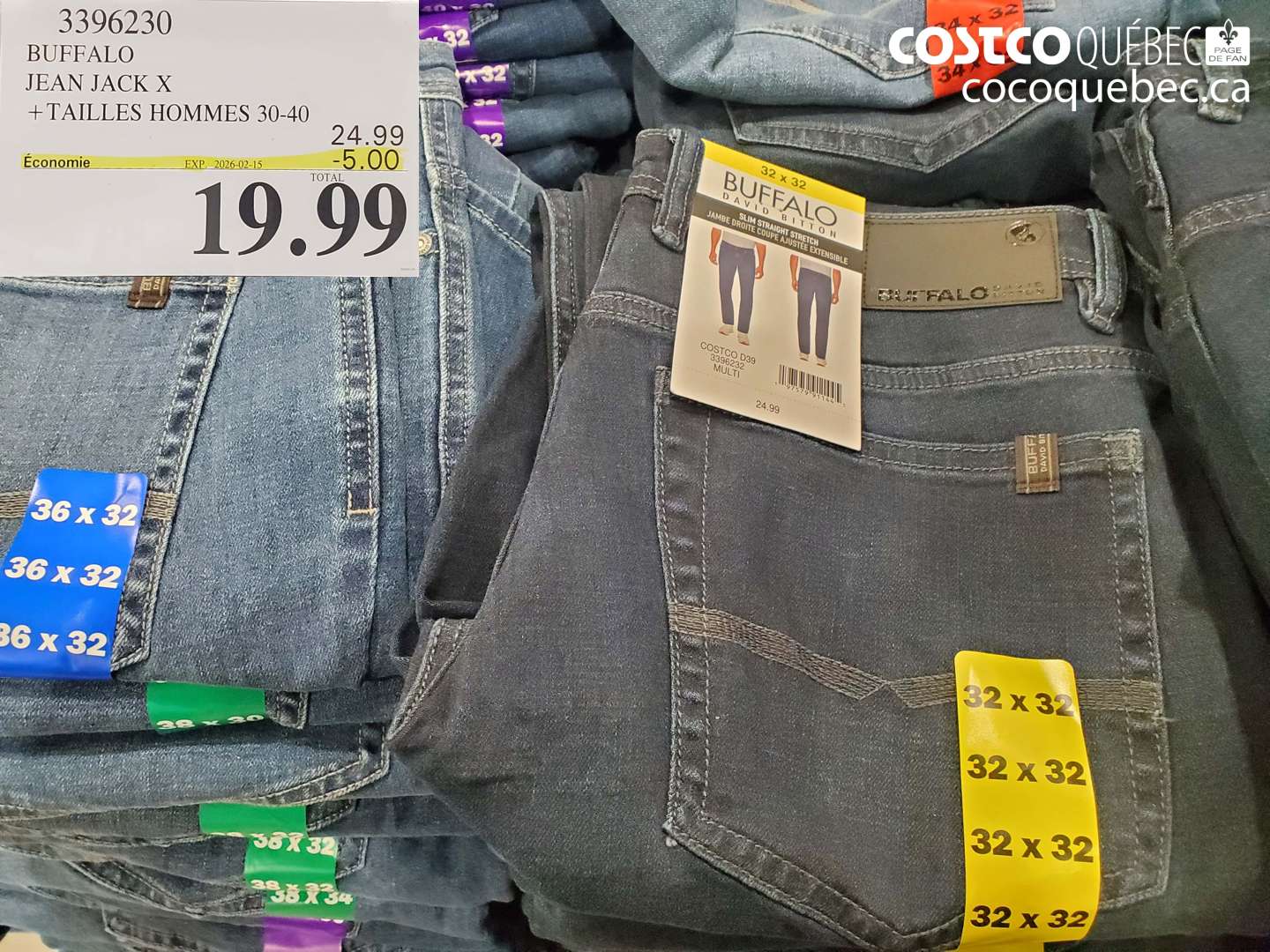 3396230 BUFFALO JEAN JACK X +TAILLES HOMMES 30-40 ($5.00 INSTANT SAVINGS EXPIRES ON 2026-02-15) $19.99