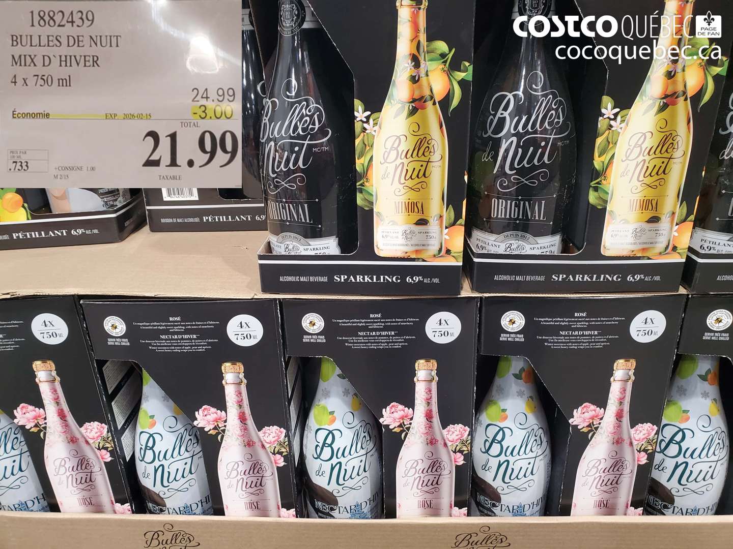 1882439 BULLES DE NUIT MIX D'HIVER 4 x 750 ml ($3.00 INSTANT SAVINGS EXPIRES ON 2026-02-15) $21.99