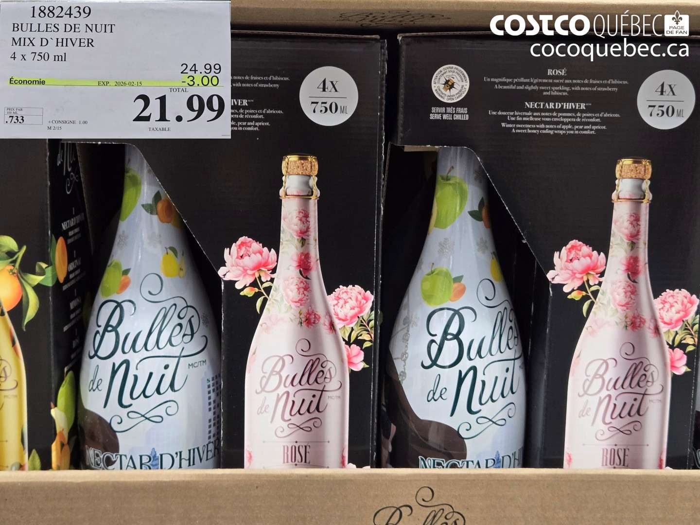 1882439 BULLES DE NUIT MIX D`HIVER 4 x 750 ml ($3.00 INSTANT SAVINGS EXPIRES ON 2026-02-15) $21.99
