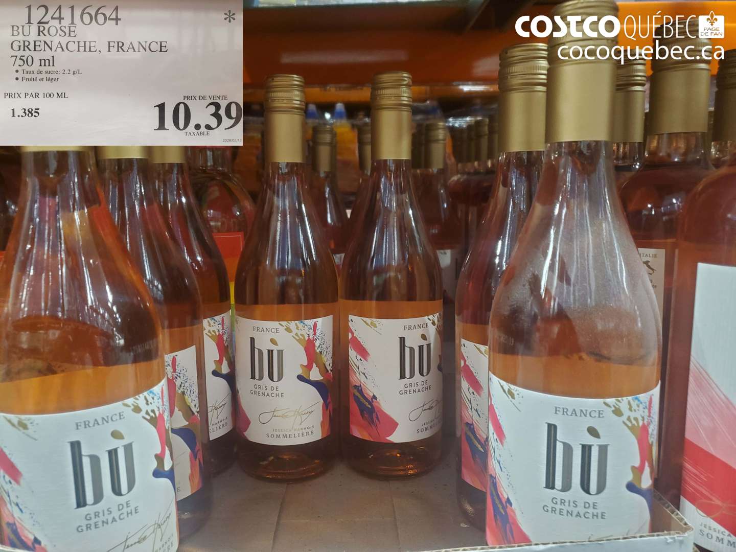 1241664 BU ROSE GRENACHE, FRANCE 750 ml $10.39