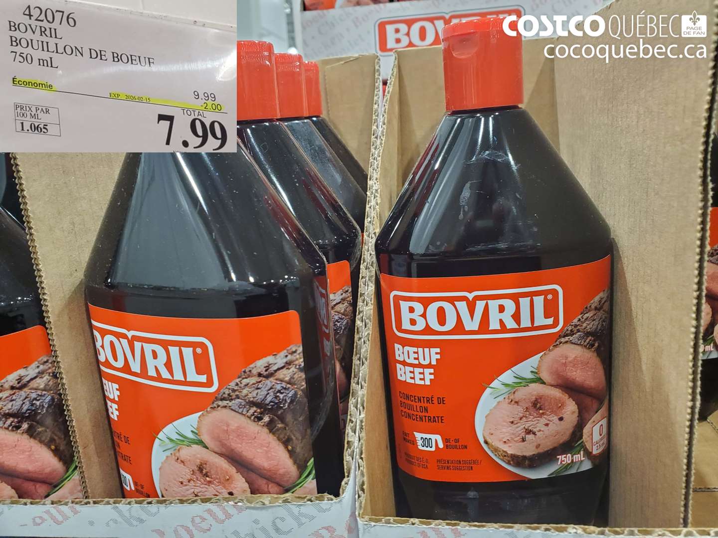 42076 Bovril Bouillon de boeuf 750 mL ($2.00 INSTANT SAVINGS EXPIRES ON 2026-02-15) $7.99