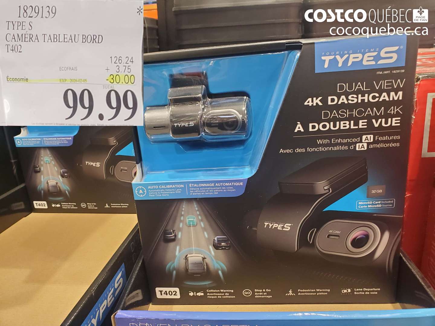 1829139 CAMÉRA TABLEAU BORD T402 ($30.00 INSTANT SAVINGS EXPIRES ON 2026-02-05) $99.99
