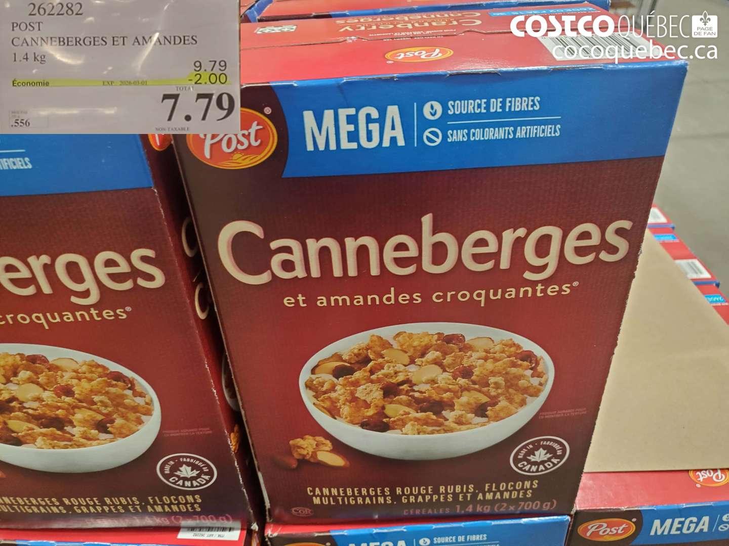 262282 CANNEBERGES ET AMANDES ($2.00 INSTANT SAVINGS EXPIRES ON 2026-03-01) $7.79