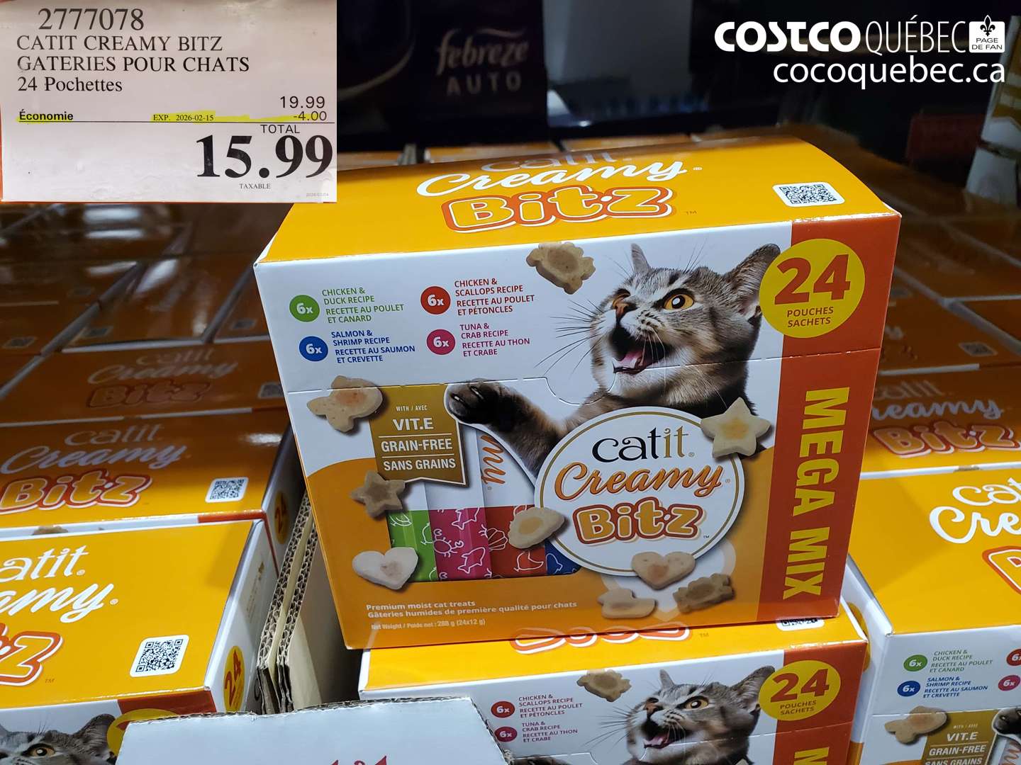 2777078 CATIT CREAMY BITZ GATERIES POUR CHATS 24 Pochettes ($4.00 INSTANT SAVINGS EXPIRES ON 2026-02-15) $15.99