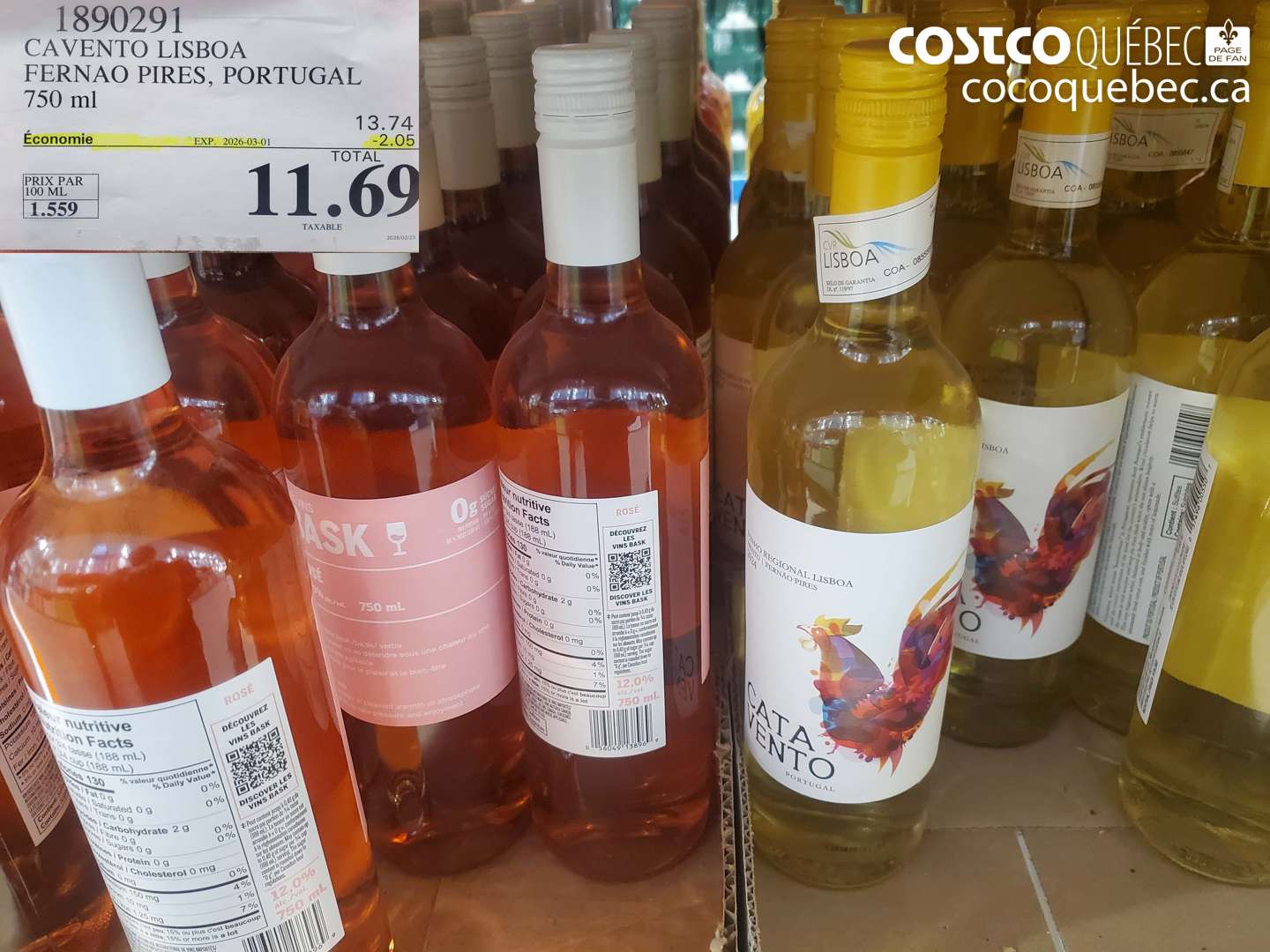 1890291 CAVENTO LISBOA FERNAO PIRES, PORTUGAL 750 ML ($2.05 INSTANT SAVINGS EXPIRES ON 2026-03-01) $11.69