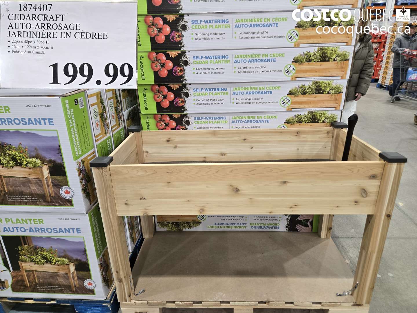 1874407 CEDARCRAFT AUTO-ARROSAGE JARDINIERE EN CEDREE $199.99