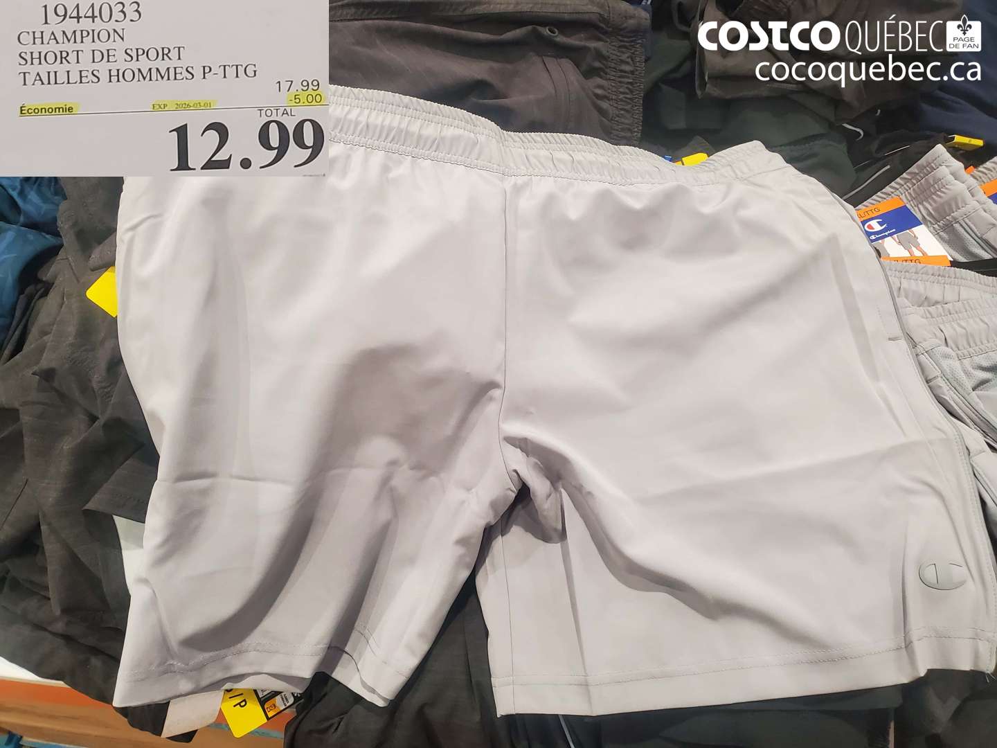 1944033 CHAMPION SHORT DE SPORT TAILLES HOMMES P-TTG ($5.00 INSTANT SAVINGS EXPIRES ON 2006-03-01) $12.99