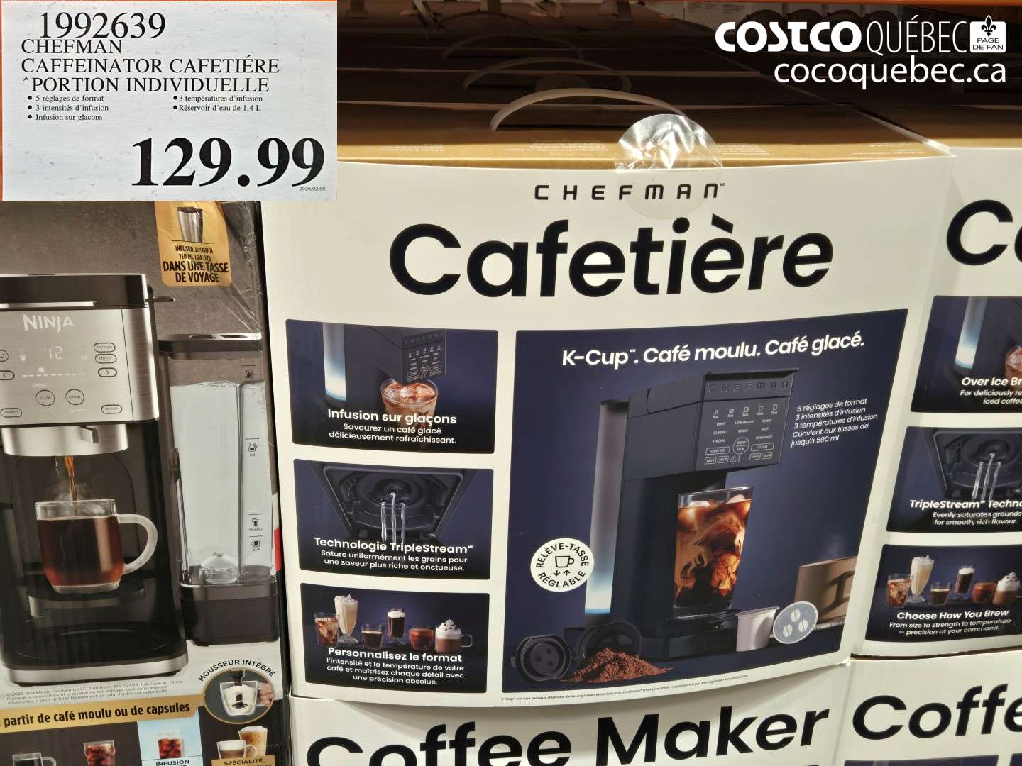 1992639 CHEFMAN CAFFEINATOR CAFETIERE PORTION INDIVIDUELLE $129.99