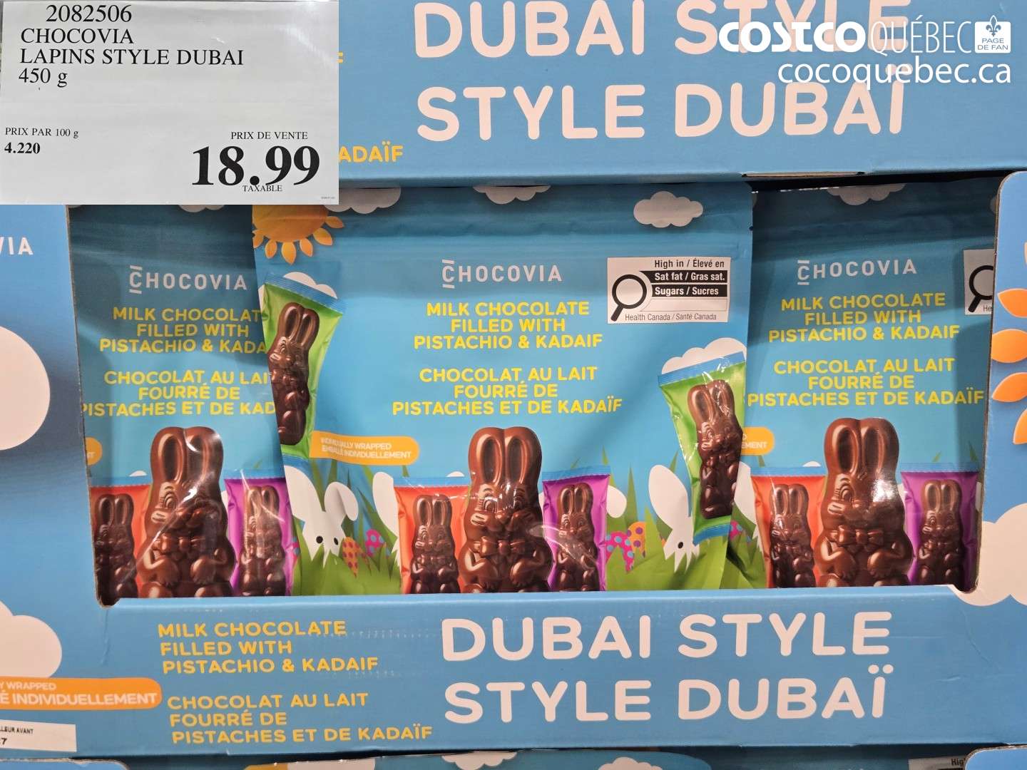 2082506 CHOCOVIA LAPINS STYLE DUBAI 450 g $18.99