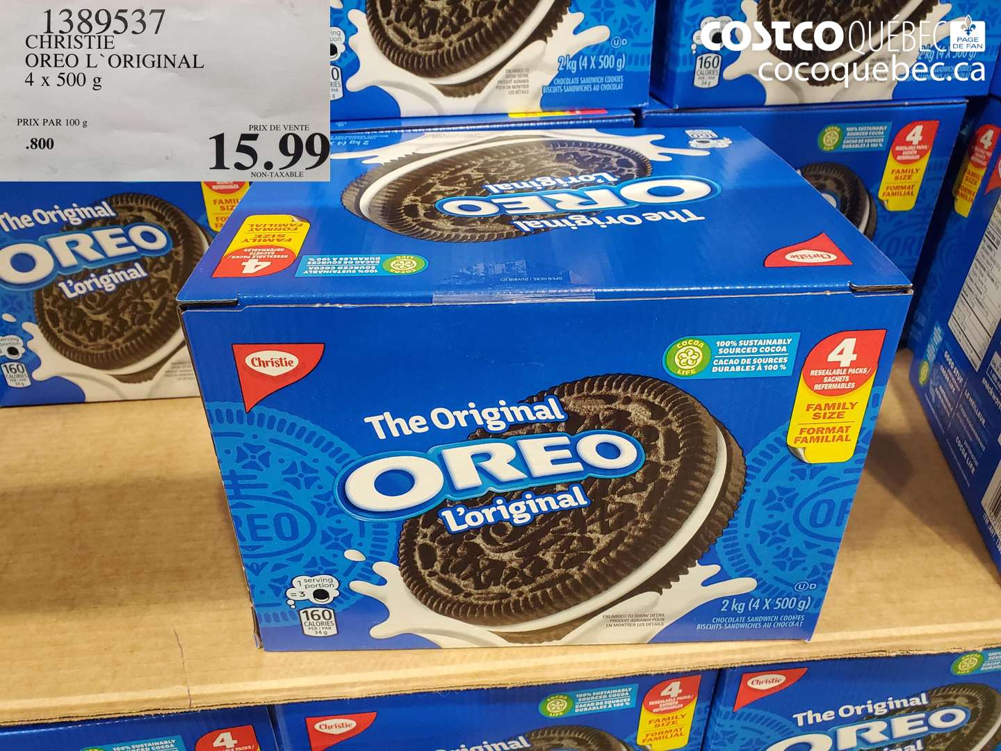 1389537 CHRISTIE OREO L` ORIGINAL 4 x 500 g $15.99