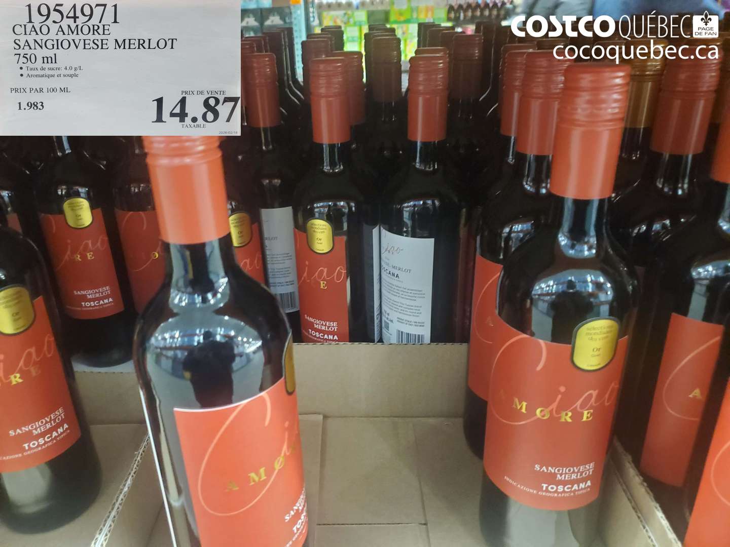 1954971 CIAO AMORE SANGIOVESE MERLOT 750 ml $14.87