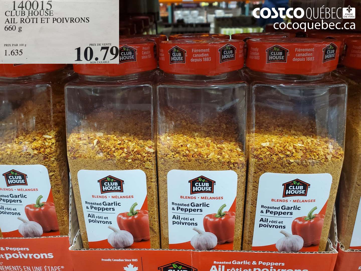 140015 CLUB HOUSE AIL RÔTI ET POIVRONS 660 g $10.79